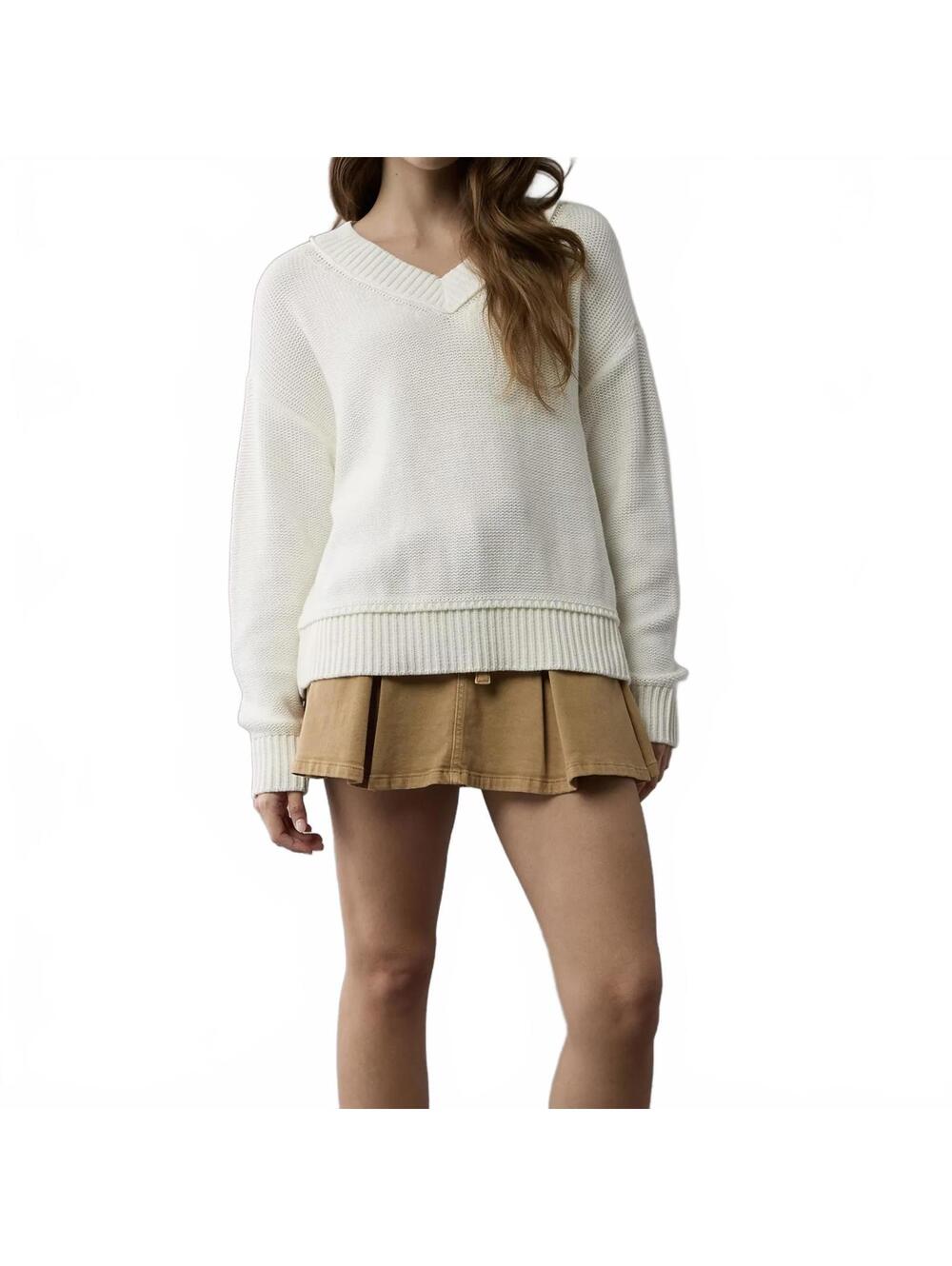 AE Long Weekend V-Neck Sweater American Eagle NWT White XL
